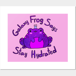 Stay Hydrated Frog (purple) Posters and Art